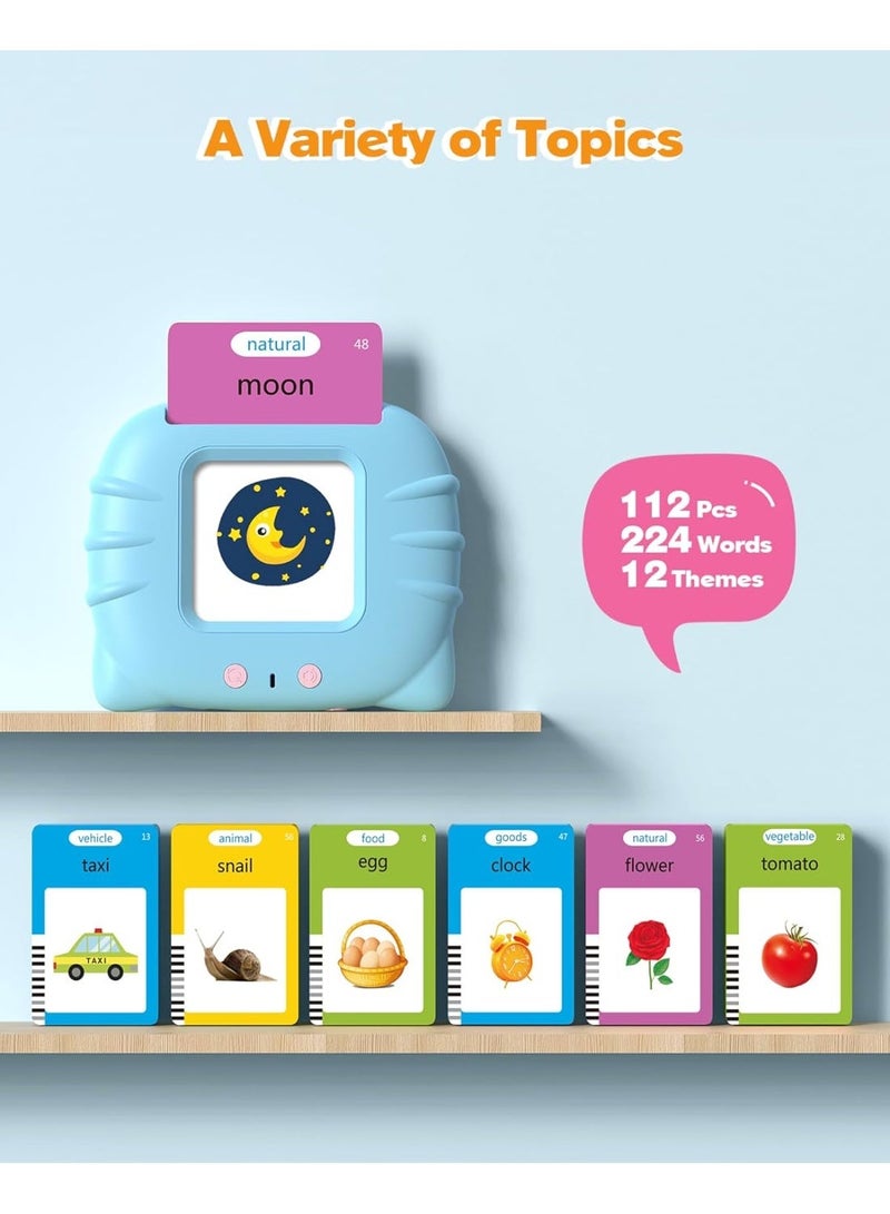 Queens Talking Flash Cards Learning Toys for Toddlers 1-6 Year Old, British English, 224 Words, Audible Educational Toys, Preschool Learning Resource Electronic Interactive Toy Birthday Gifts for Kids-Blue - Image 5